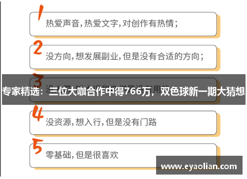 专家精选：三位大咖合作中得766万，双色球新一期大猜想